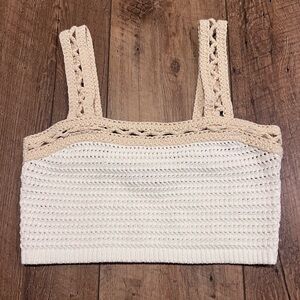 NWT House of Harlow 1960 Crocheted Crop Top, XS